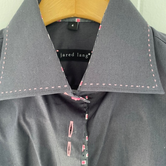 Jared Lang Spread Collar Slim Fit Shirt Gray Sz 4 - Picture 3 of 5